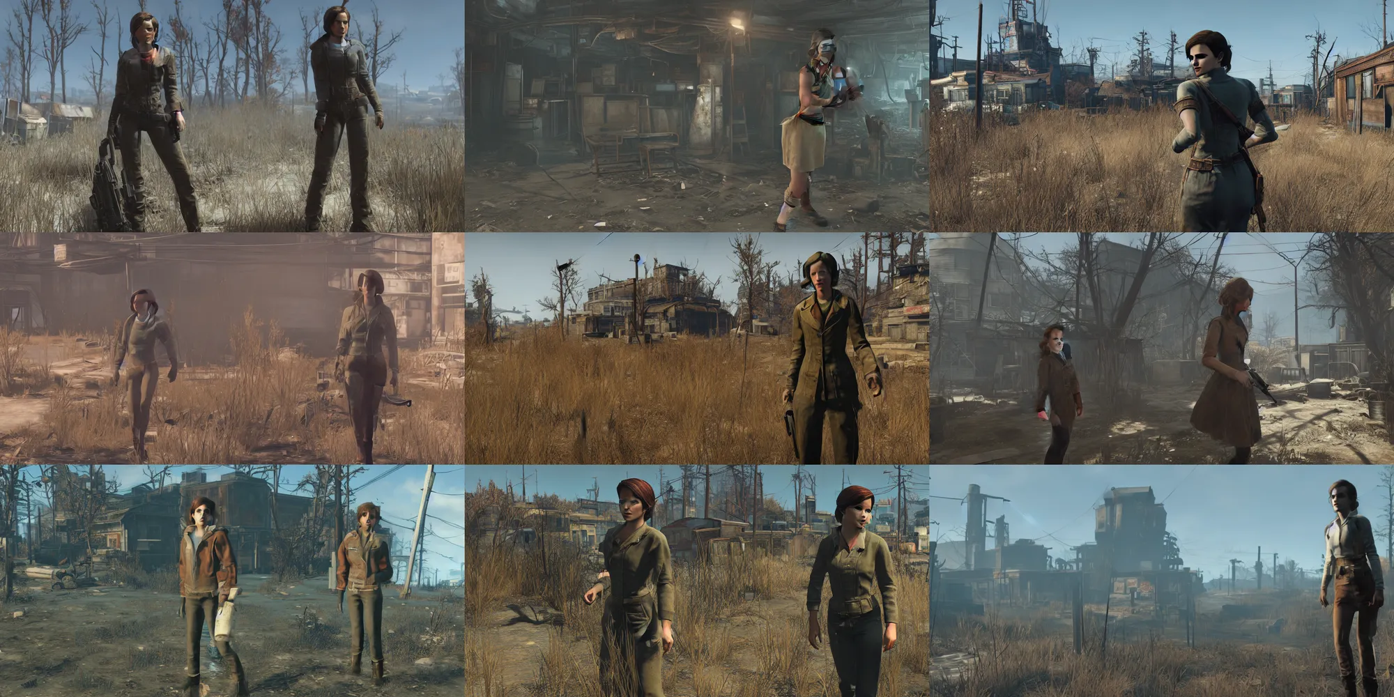 Prompt: Emma Watson in Fallout 4 Screenshot