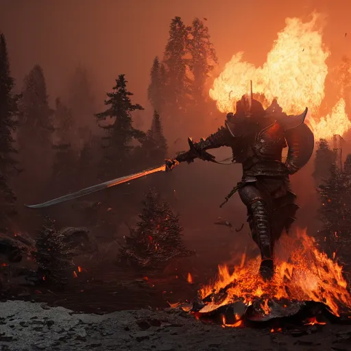 Image similar to hyperrealistic dslr film still of armor disguised as smoldering embers, in skyrim, stunning 8 k octane comprehensive 3 d render, inspired by istvan sandorfi & greg rutkowski & unreal engine, perfect symmetry, dim volumetric cinematic lighting, extremely hyper - detailed, extremely lifelike attributes & lifelike texture, intricate, masterpiece, artstation, stunning