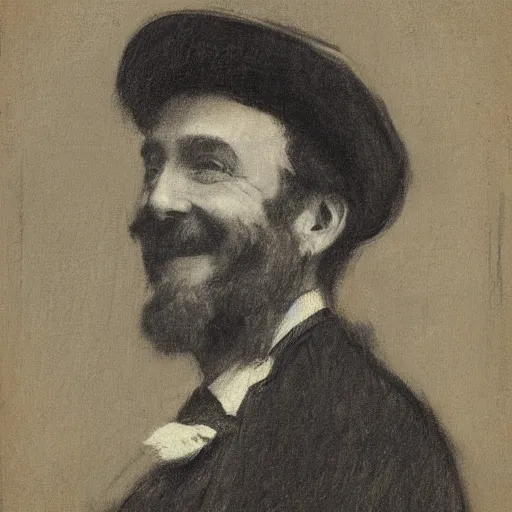 Image similar to portrait of an action hero, suit, tie, smile, by alfred stevens in charcoal