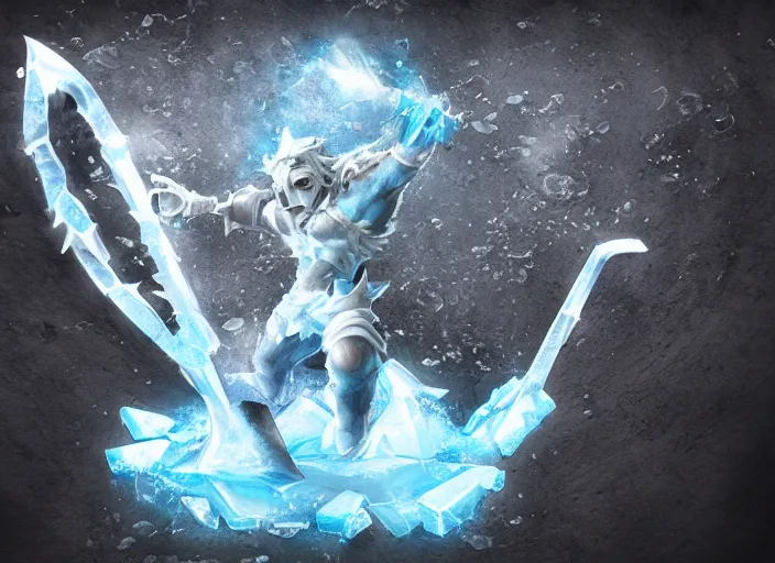 Image similar to champion splashart of champion made out of ice