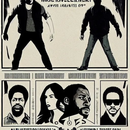 Prompt: movie poster for shaft vs. flatliners, in 1 9 7 0's style, 1 9 8 0's style, and 1 9 9 0's style