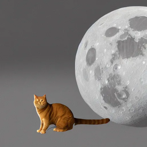 Prompt: a big fat cat guards a big fat dog on the moon, 3 d render, cosmic vibes