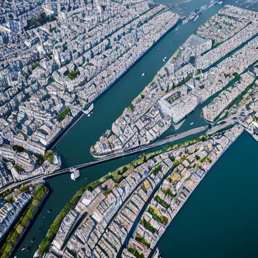 Image similar to aerial view of the city of Paris underwater, trending on 500px, canon 5D mk2