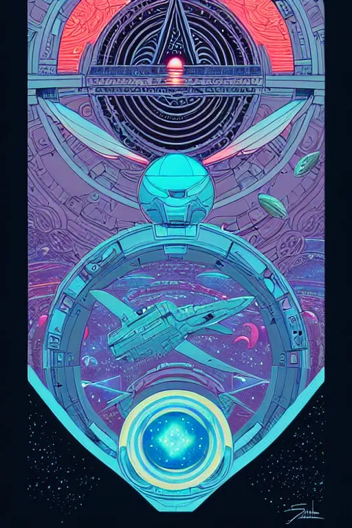 Prompt: Stargate by James Jean and dan mumford and James Gilleard