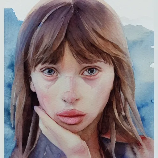 Image similar to watercolor art on paper, leo girl portrait, highly detailed, artstation, masterpiece, award - winning