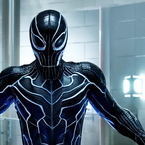 Image similar to still of Bryan Cranston as Carlton Drake, Riot symbiote from Venom (2018), night time, 4k