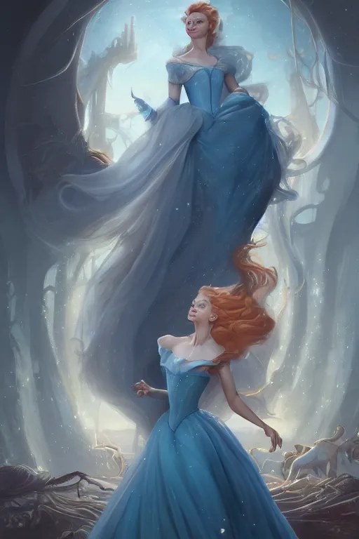 Prompt: beautiful hq matte painting portrait of sophie turner as cinderella by peter mohrbacher, greg rutowski