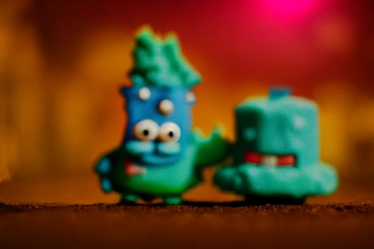 Image similar to Sponge Bob, bokeh, depth of field, dramatic lighting, cinematic