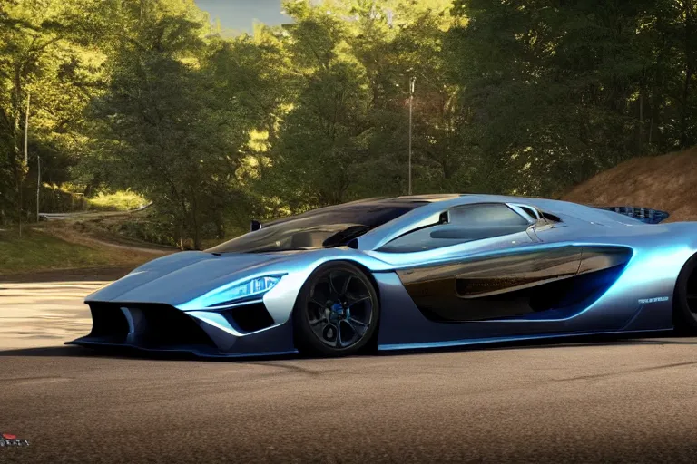 Image similar to photo wallpaper sport car gran turismo 7 forza horizon need for speed fast and furious 5 unreal engine supercar hypercar game concept car octane render, 4 khd 2 0 2 2 3 d cgi rtx style chrome reflexion global illumination ray tracing hdr arstation pixar and disney unreal