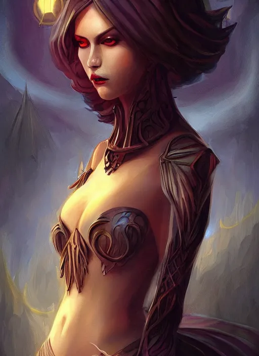 Image similar to tarot!!, high priestess, no noise, elegant, concept art, sharp focus, beautiful face!!, digital art, smooth defined outlines!!, human anatomy, human structure, vector background, dark fairy queen, by Brom, trending on Artstation, Tom Bagshaw, Sargent
