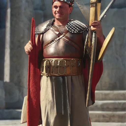 Prompt: roman centurion, in life of brian