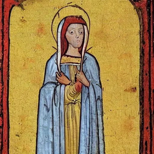 Image similar to medieval painting of kim kardashian
