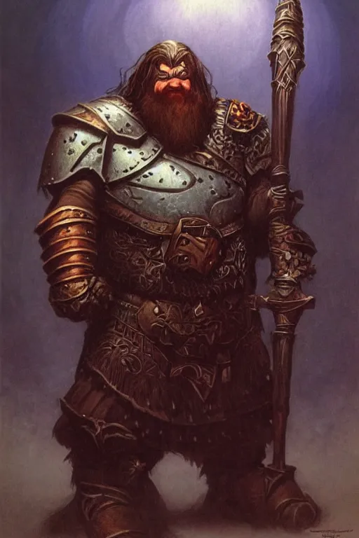 Prompt: a dwarven paladin, grimdark fantasy by Gerald Brom