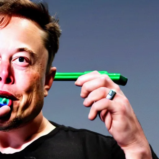 Image similar to Elon musk eating crayons