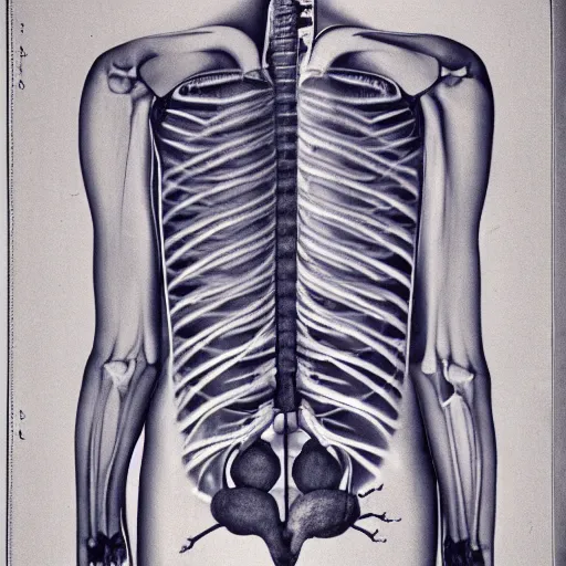 Image similar to clinical x - ray image of a jonquil in cut view with anatomical description, low coloration, highly detailed, 8 k