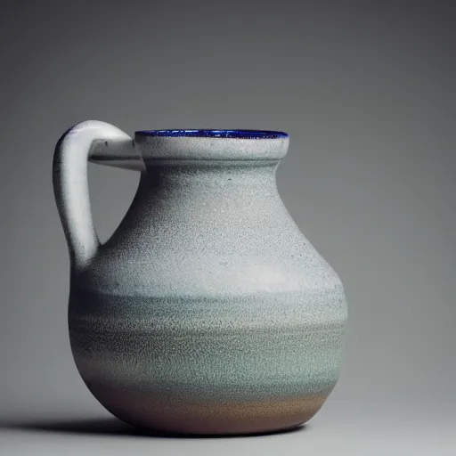 Image similar to a studio photo of new pottery by Florian Gadsby, shot for pottery magazine, canon C300, high resolution, 1.4, 50mm, bokeh, product photography, highly detailed, sharp focus, HDR