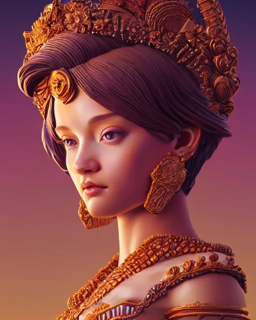 Prompt: gorgeous goddess of leo, beauty portrait, ornate, chocolate. highly detailed, intricate background, complex 3 d render by ilya kuvshinov, artgerm, simon stalenhag, thomas kinkade, victo ngai. unreal engine, blender, octane, ray tracing. luminous, sharp focus, masterpiece, post processing, deviantart