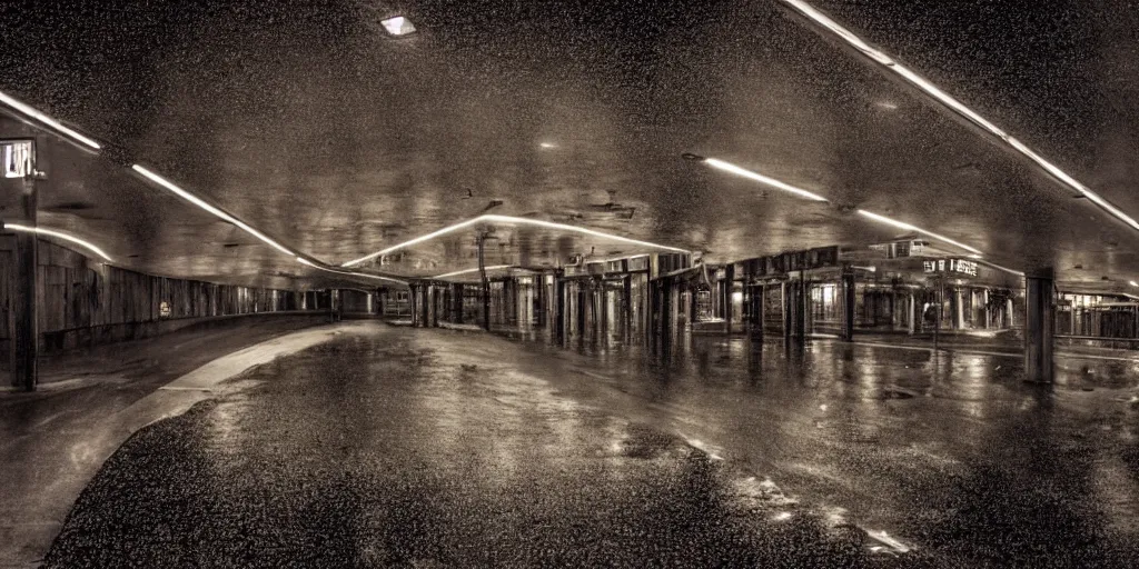 Prompt: dimly lit urban underpass,rainy,detailed,photography