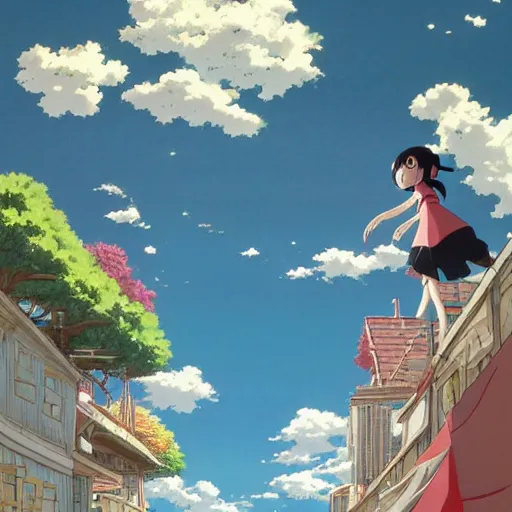 Prompt: art of mamoru hosoda