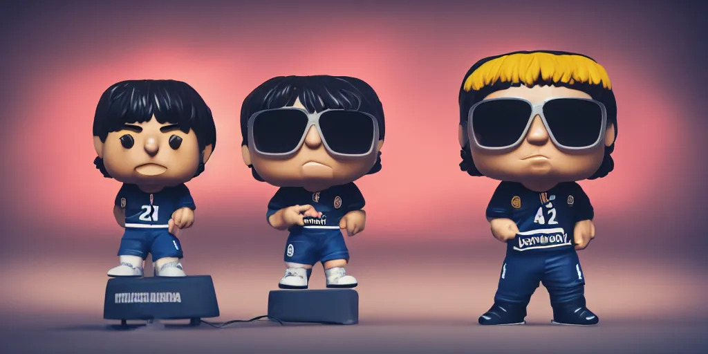 Image similar to funko of maradona, max resolution, high contrast, cinematic, light cinematic, volumetric, realistic, cinematic lighting, octane render, hyper realistic