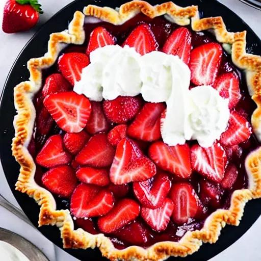 Prompt: strawberry pie, award winning, masterpiece, food,