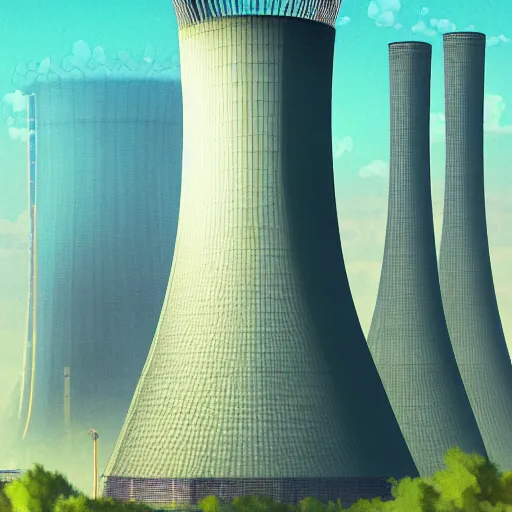 Prompt: cooling tower of nuclear power plant on top of turtle's shell trending on Artstation HQ, deviantart