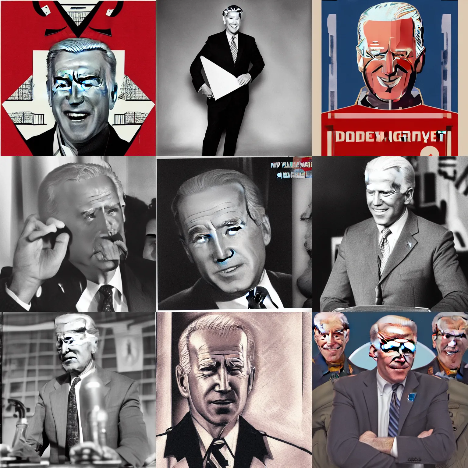 Prompt: Soviet constructivist Joe Biden