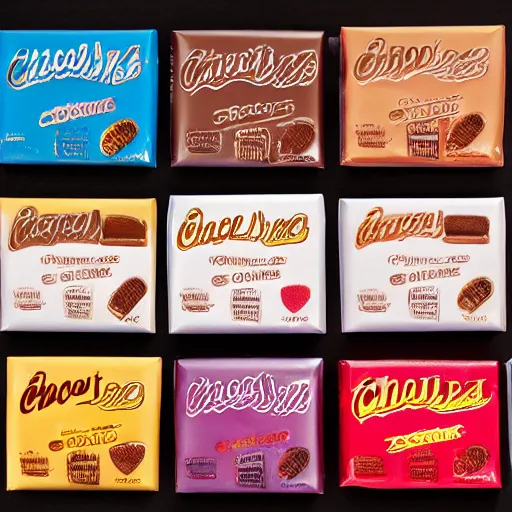 Image similar to chocolate candy bar packaging, 9 0 s style, very appealing, marketing photo