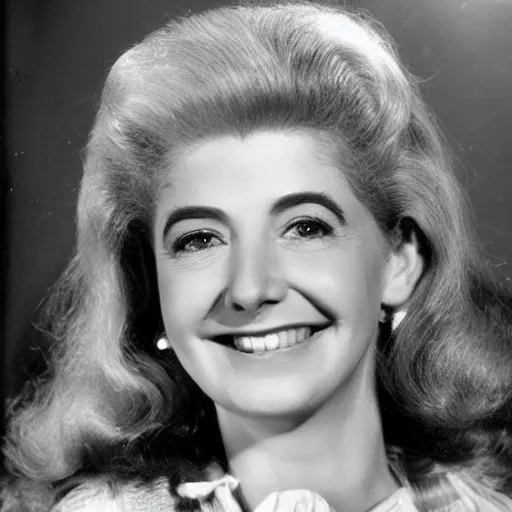 Prompt: photo of a person who looks like a mixture between donna douglas and margaret hamilton