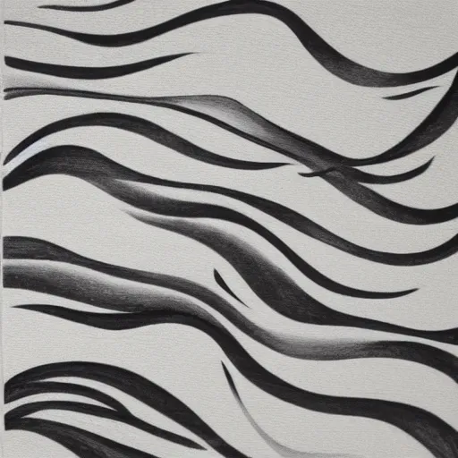 Image similar to waves and petals + contemporary minimalist beige and black and white charcoal