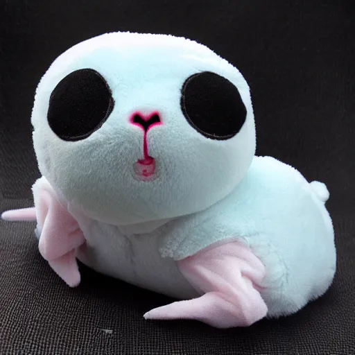 Prompt: evil baby seal plush toy,