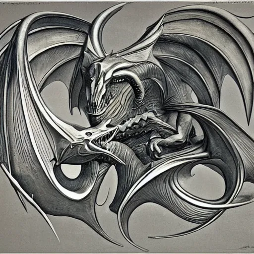 Prompt: a dragon by stanisław szukalski