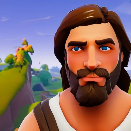 Image similar to Jesus in fortnite close face photo