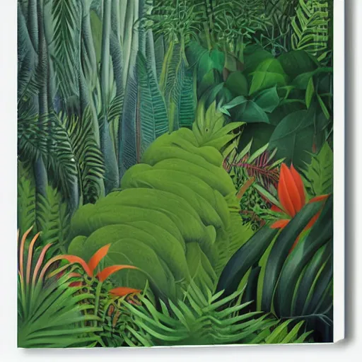 Image similar to a jungle scenery by henri rousseau and james gilleard