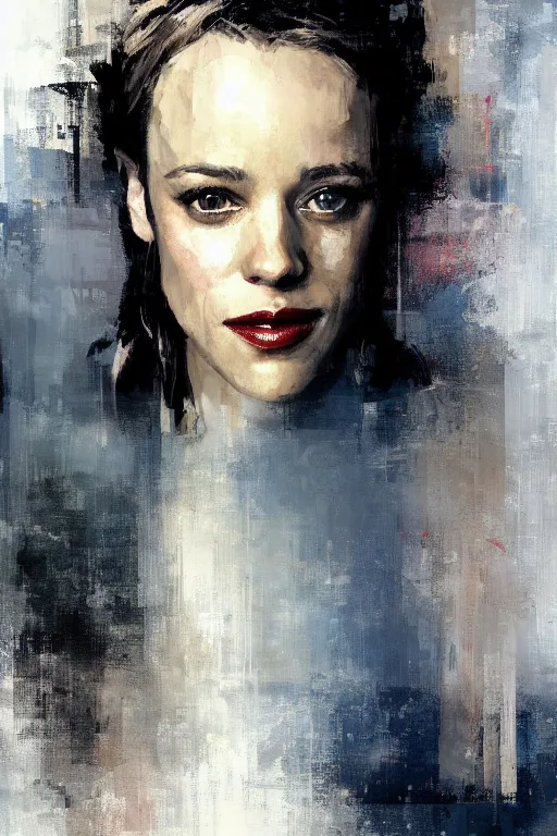 Image similar to A painting of Rachel McAdams, by Jeremy Mann