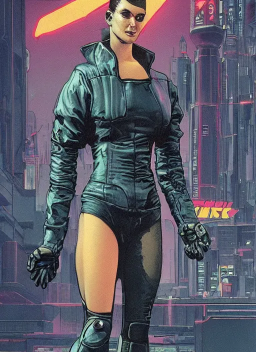 Prompt: cyberpunk jujitsu assassin armbaring a cop. portrait by mœbius and will eisner and gil elvgren and pixar. realistic proportions. cyberpunk 2 0 7 7, apex, blade runner 2 0 4 9 concept art. cel shading. attractive face. thick lines.