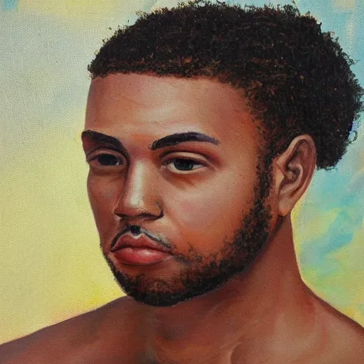 Image similar to a highly detailed painting of a mixed man