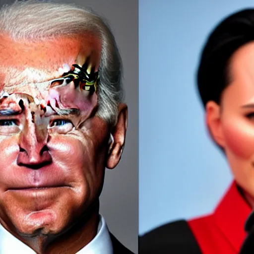 Image similar to joe biden having the same haircut as kim jong un