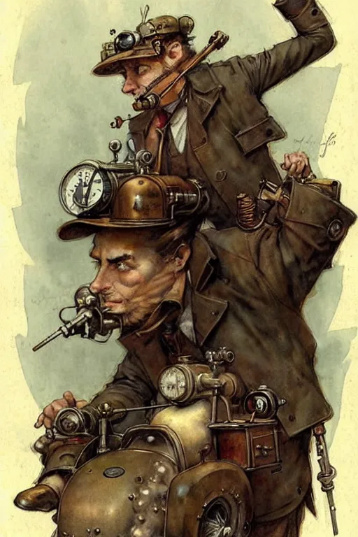 Prompt: (((((1950s steampunk cover art . muted colors.))))) by Jean-Baptiste Monge !!!!!!!!!!!!!!!!!!!!!!!!!!!