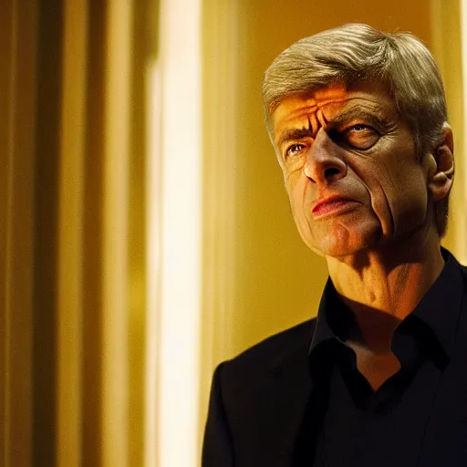 Image similar to Arsene Wenger as Scarface, cinematic, sharp focus, movie still, atmospheric, 8k,