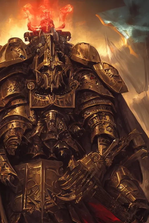 Image similar to queen portrait heros warhammer 4 0 k horus heresy fanart - the primarchs emperor by johannes helgeson animated with vfx concept artist & illustrator global illumination ray tracing hdr fanart arstation zbrush central hardmesh 8 k octane renderer comics stylized