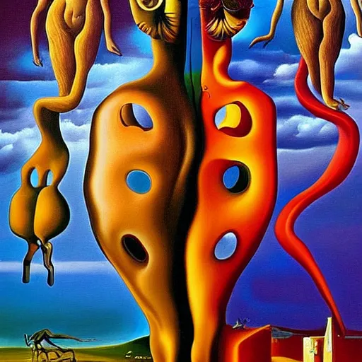 Image similar to If we had more time, We could live forever, Just you and I, We could be together, surrealism, in the style of Salvador Dali, oil on canvas, 8K beautiful detailed mural