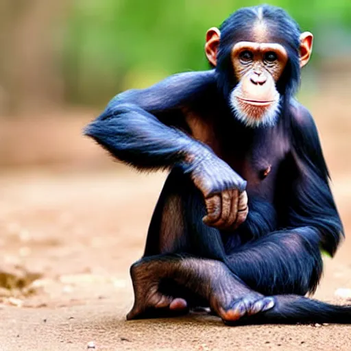 Image similar to chimpanzee wearing a helmet