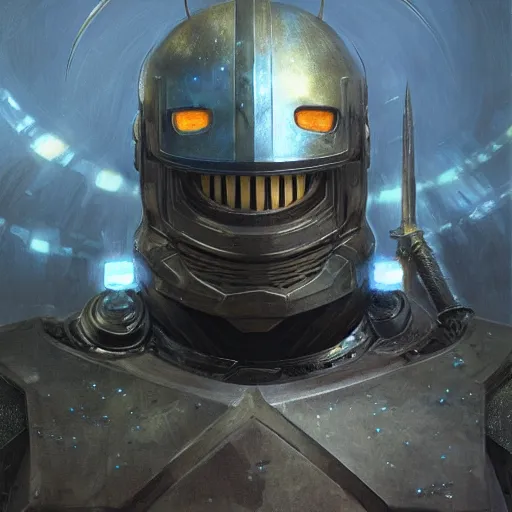 Image similar to the void knight as a realistic scifi knight, closeup portrait art by donato giancola and greg rutkowski, vintage retro scifi, realistic face, digital art, trending on artstation, symmetry!!