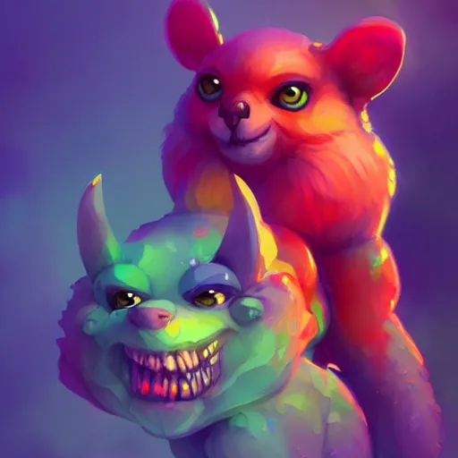 Image similar to cute creatures. bright art masterpiece artstation. 8k, sharp high quality illustration in style of Jose Daniel Cabrera Pena and Leonid Kozienko, magical colored theme, concept art by Tooth Wu,