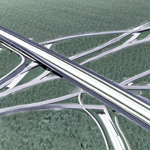 Prompt: multi layer highway interchange, infinite freeway, city forever