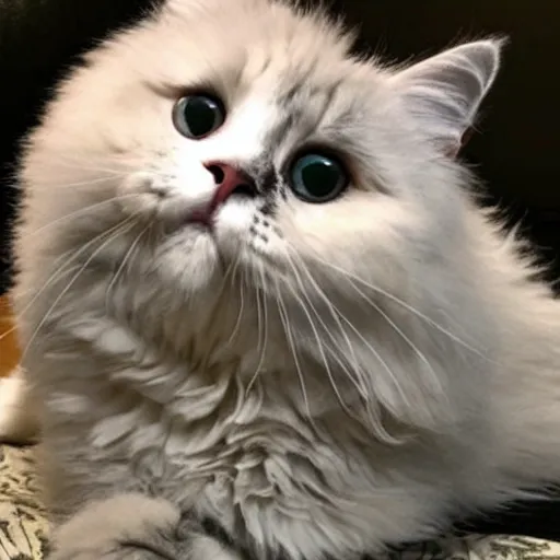 Image similar to photograph of the fluffiest cat in the universe