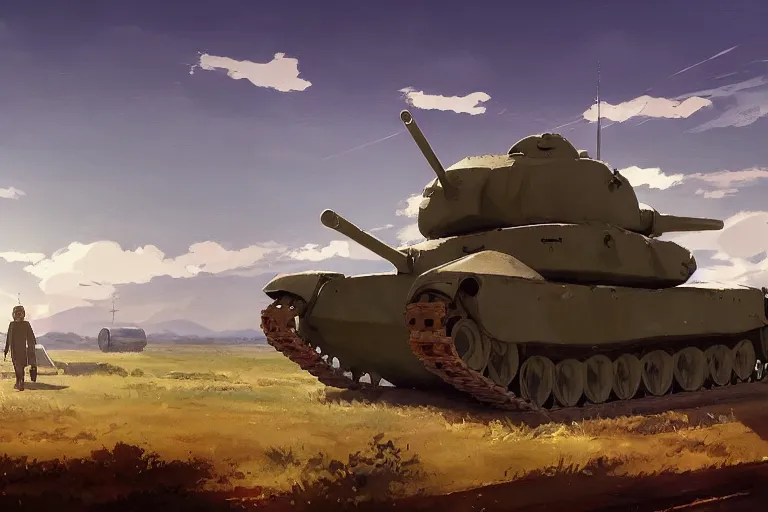 Prompt: church combined with a tank. in an open field. key visual, conceptart, ambient lighting, highly detailed, digital painting, artstation, concept art, sharp focus, by makoto shinkai and akihiko yoshida and greg manchess