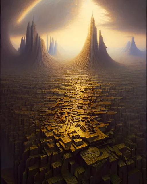 Image similar to a hyper - detailed 3 d render like a oil painting of building a worldview, surrealism!!!!! surreal concept art, lifelike, photorealistic, digital painting, aesthetic, smooth, sharp focus, artstation hd, by greg rutkowski, bruce pennington, valentina remenar and asher duran,