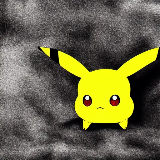 Image similar to a sad pikachu, dramatic portrait, high-contrast photograph, deep sadness, 4k, highly detailed